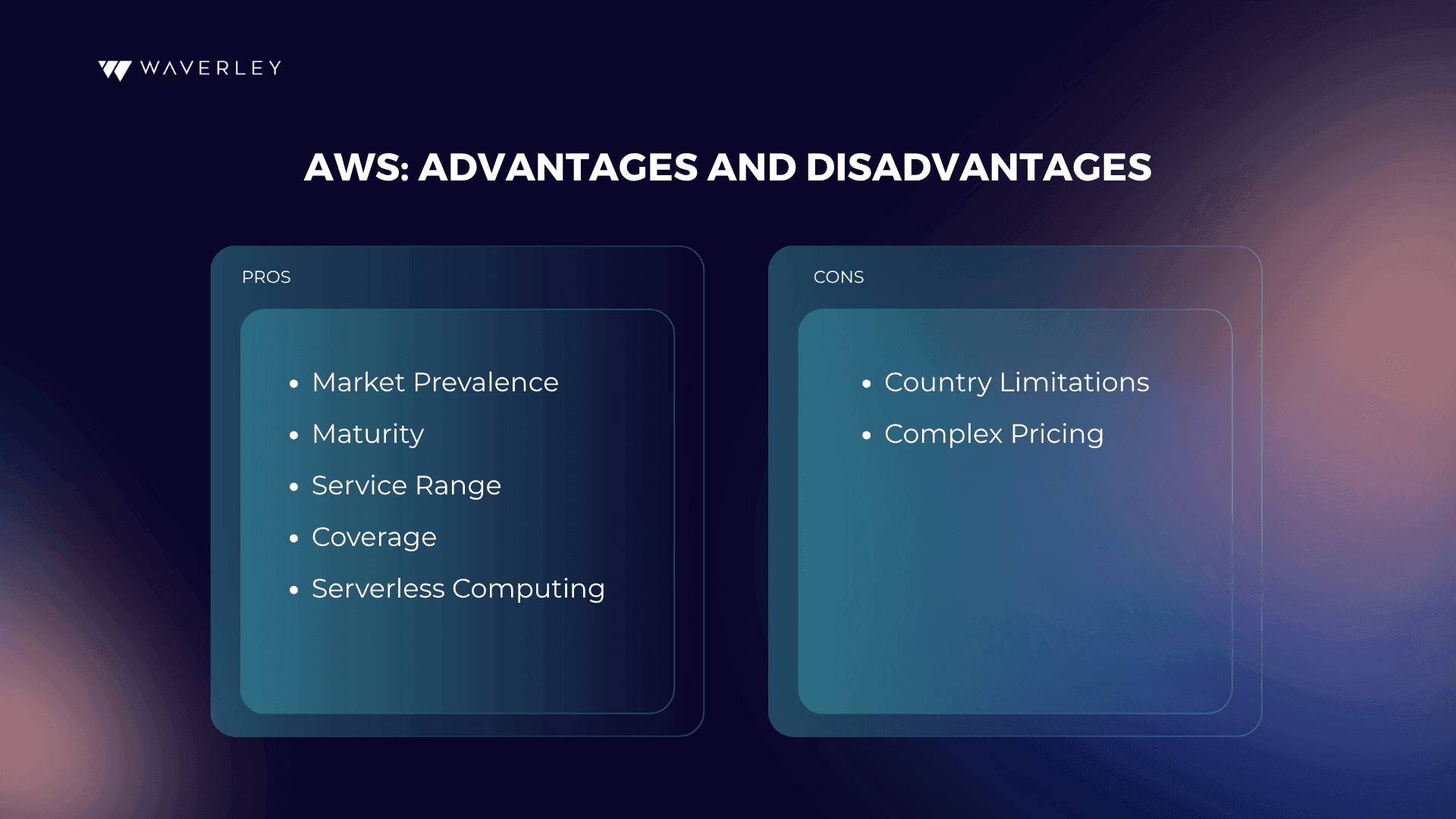 AWS pros and cons