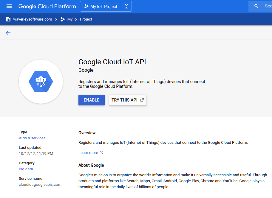 Google IoT Cloud