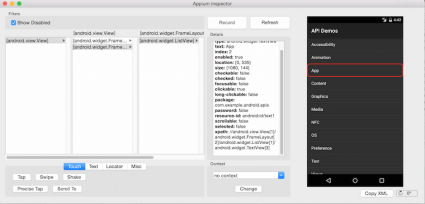 Appium Inspector UI