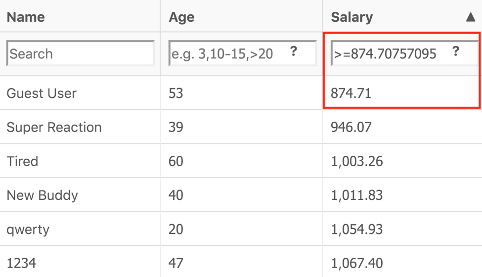 Copy the full number from the backend and paste it into the filter
