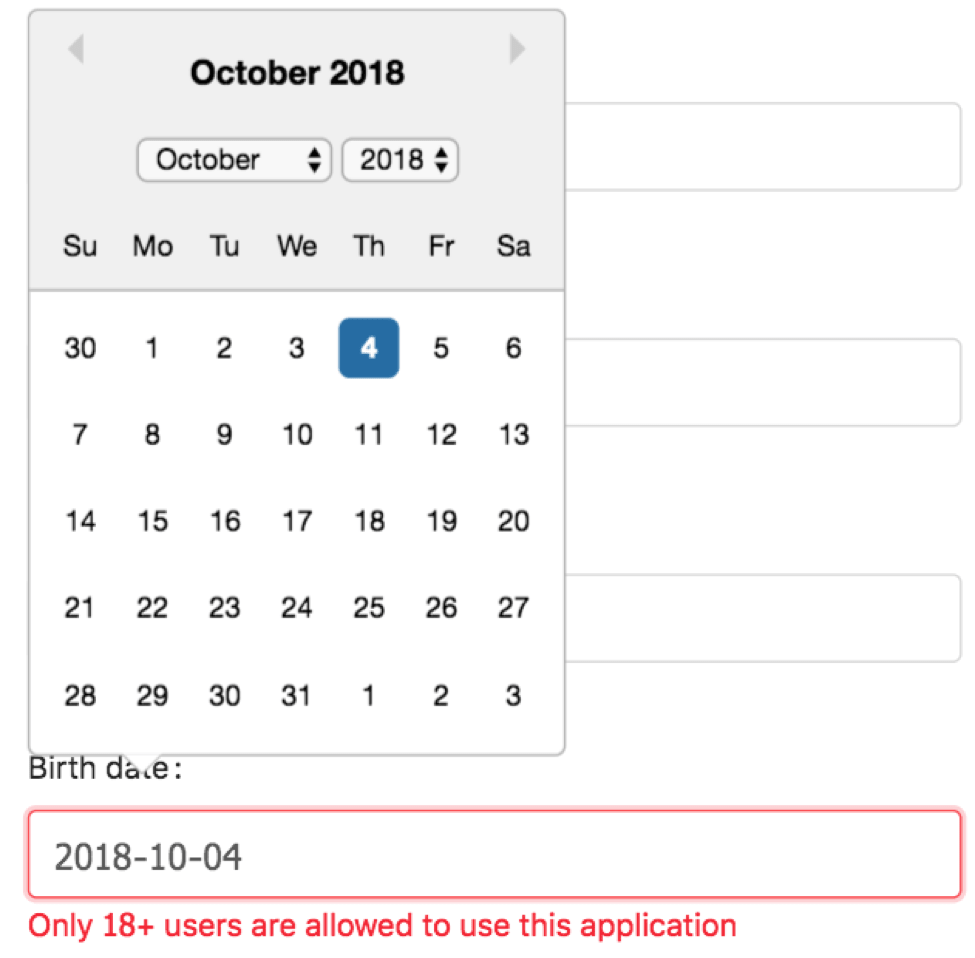 Datepicker component