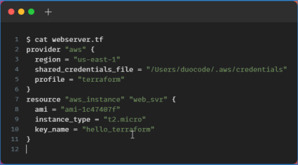 Create a webserver.tf terraform configuration