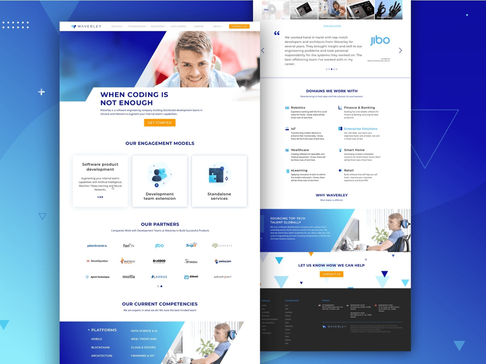 Waverley Software new website design 2019